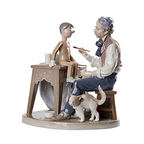 Фарфоровая статуэтка LLADRO "THE PUPPET PAINTER", 24 см